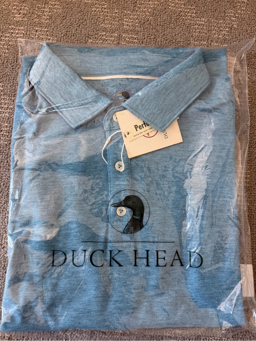Duck Head Men’s Sky Blue Performance Polo Shirt